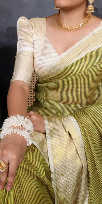 YNF 7403 Green Color Jacquard Chex Zari Weaving Work Saree Casual, Wedding, Festive, Events . Expected Delivery  4-6 Working Days @1499/- only                                                                                                                                             | Sarees, Bollywood Sarees, Creative Sarees, Designer Sarees, Embroidered Sarees, Ethnic Saree, Modern Digital sarees, Party Wear Sarees