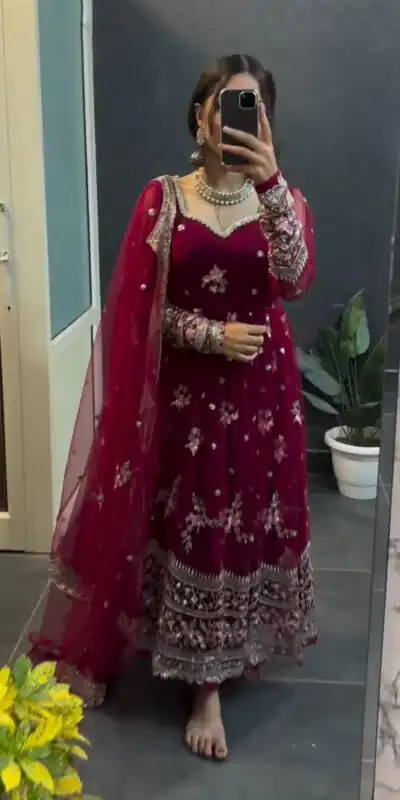 KD 1373 Red Color Georgette Thread With Sequence Salwar Suit Casual, Wedding, Party, Festive, Events Etc.4-6 Working Days@ 2049/-only | Jump Suits, Salwar suit, Designer Suits, Casual Suits, Creative suits, Palazzo Suits, Party Wear Suits, Patiala Suits, Straight Suits