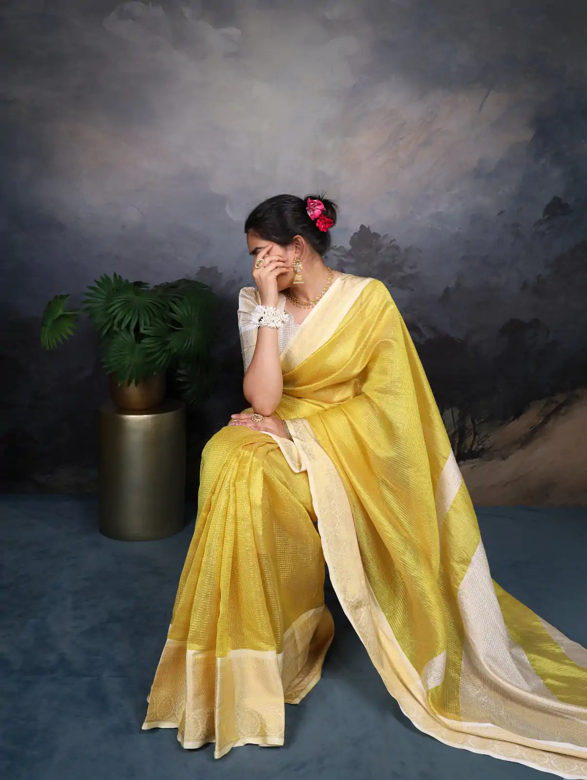 YNF 7403 Yellow Color Jacquard Chex Zari Weaving Work Saree Casual, Wedding, Festive, Events . Expected Delivery  4-6 Working Days @1499/- only                                                                                                                                             | Sarees, Bollywood Sarees, Creative Sarees, Designer Sarees, Embroidered Sarees, Ethnic Saree, Modern Digital sarees, Party Wear Sarees
