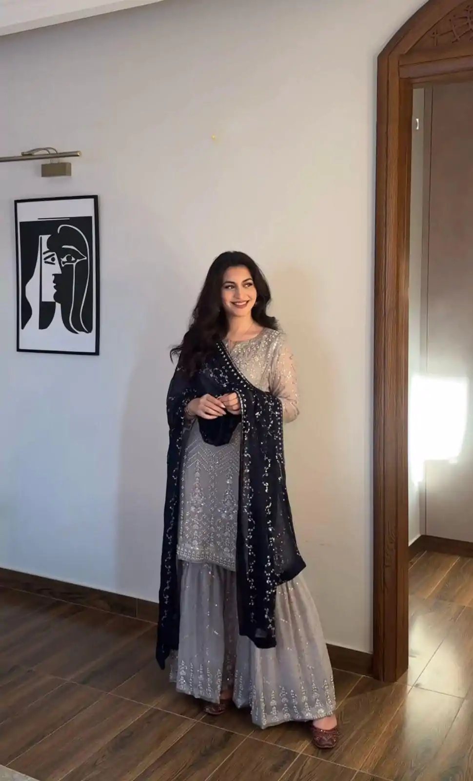 SRK 5246 Grey Color Faux Georgette Embroidery Sequence Beads Work Salwar Suit Casual, Wedding, Party, Festive, Events Etc.4-6 Working Days@ 2099/-only | Jump Suits, Salwar suit, Designer Suits, Casual Suits, Creative suits, Palazzo Suits, Party Wear Suits, Patiala Suits, Straight Suits