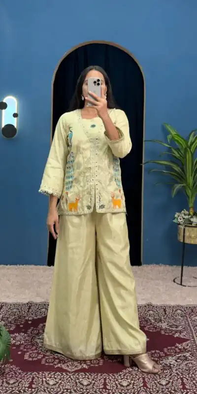 ST 1095 Light Pista Color Shimmer Embroidery Moti With Mirror Salwar Suit Casual, Wedding, Party, Festive, Events Etc.4-6 Working Days@ 1899/-only | Jump Suits, Salwar suit, Designer Suits, Casual Suits, Creative suits, Palazzo Suits, Party Wear Suits, Patiala Suits, Straight Suits