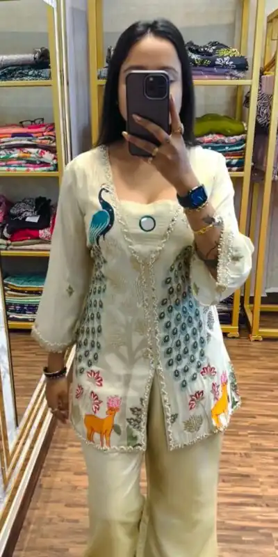 ST 1095 Light Pista Color Shimmer Embroidery Moti With Mirror Salwar Suit Casual, Wedding, Party, Festive, Events Etc.4-6 Working Days@ 1899/-only | Jump Suits, Salwar suit, Designer Suits, Casual Suits, Creative suits, Palazzo Suits, Party Wear Suits, Patiala Suits, Straight Suits