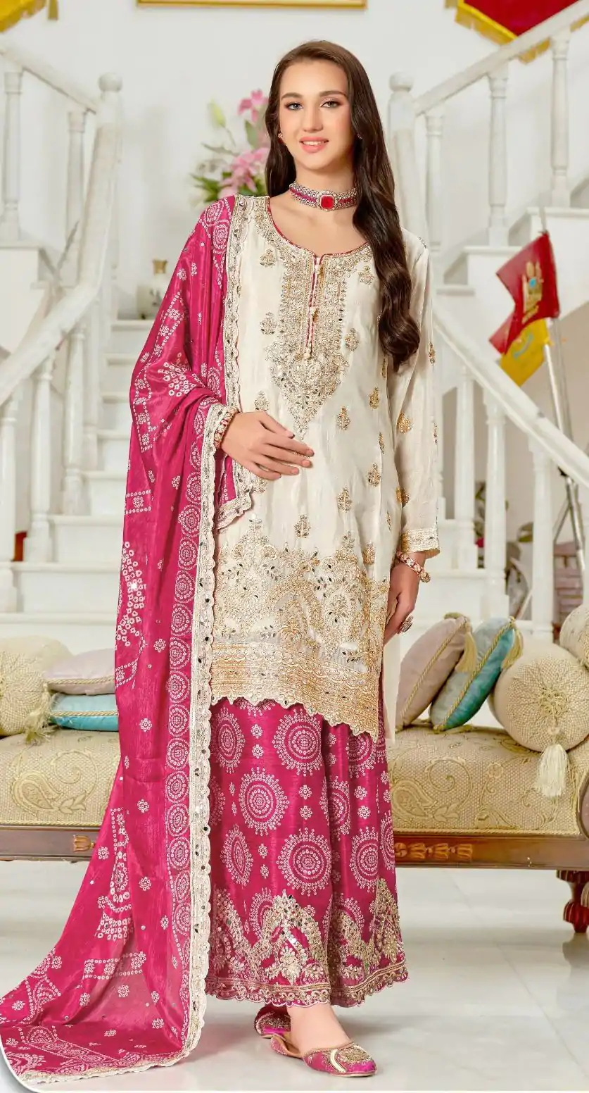 KF 1679 Pink Color Chinon Sequence Mirror Hand Work Salwar Suit Casual, Wedding, Festive, Events . Expected Delivery  4-6 Working Days @2299/- only      | Jump Suits, Salwar suit, Designer Suits, Casual Suits, Creative suits, Palazzo Suits, Party Wear Suits, Patiala Suits, Straight Suits