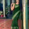 KP 3042 Green Color Soft Litchi Silk Jacquard Work Saree Casual, Wedding, Festive, Events . Expected Delivery  4-6 Working Days @1349/- only                                                                                                                                           | Sarees, Bollywood Sarees, Creative Sarees, Designer Sarees, Embroidered Sarees, Ethnic Saree, Modern Digital sarees, Party Wear Sarees