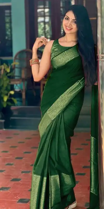 KP 3042 Green Color Soft Litchi Silk Jacquard Work Saree Casual, Wedding, Festive, Events . Expected Delivery  4-6 Working Days @1349/- only                                                                                                                                           | Sarees, Bollywood Sarees, Creative Sarees, Designer Sarees, Embroidered Sarees, Ethnic Saree, Modern Digital sarees, Party Wear Sarees