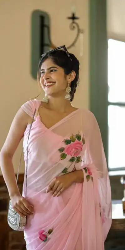 SC 405 Pink Color Soft Georgette Silk All Over Saree Casual, Wedding, Festive, Events . Expected Delivery  4-6 Working Days @1599/- only                                                                                                                                           | Sarees, Bollywood Sarees, Creative Sarees, Designer Sarees, Embroidered Sarees, Ethnic Saree, Modern Digital sarees, Party Wear Sarees