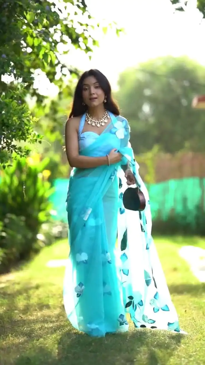SC 407Sky Blue Color Soft Organza Silk Ready To Wear Saree Casual, Wedding, Festive, Events . Expected Delivery  4-6 Working Days @1599/- only                                                                                                                                           | Sarees, Bollywood Sarees, Creative Sarees, Designer Sarees, Embroidered Sarees, Ethnic Saree, Modern Digital sarees, Party Wear Sarees
