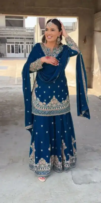 RTC 5852 Royal Blue Color Chinon Silk Thread Sequence Work Salwar Suit Casual, Wedding, Festive, Events . Expected Delivery  4-6 Working Days @2099/- only      | Jump Suits, Salwar suit, Designer Suits, Casual Suits, Creative suits, Palazzo Suits, Party Wear Suits, Patiala Suits, Straight Suits