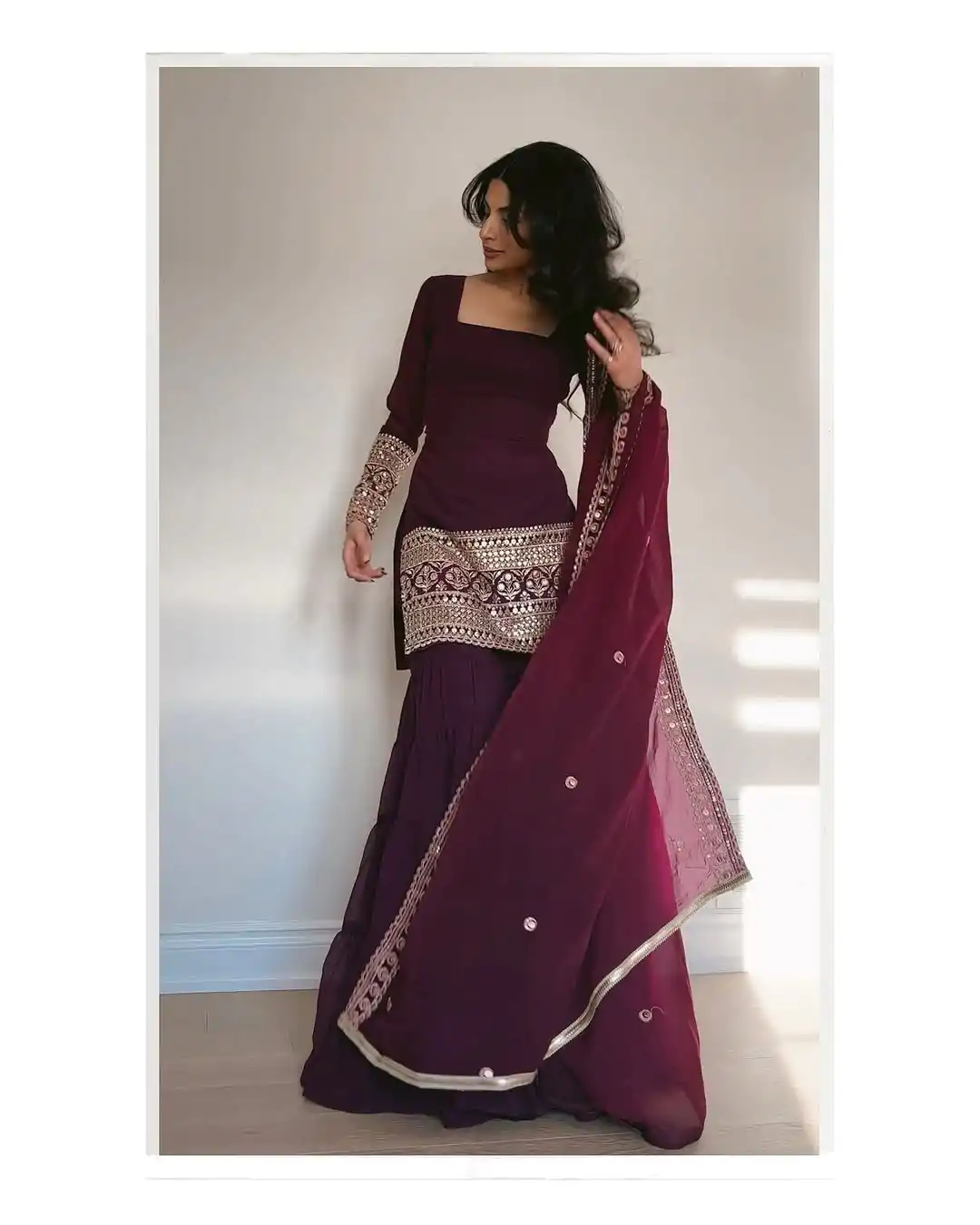 RTC 5662 Wine Color Georgette Thread Sequence Salwar Suit Casual, Wedding, Festive, Events . Expected Delivery  4-6 Working Days @1949/- only      | Jump Suits, Salwar suit, Designer Suits, Casual Suits, Creative suits, Palazzo Suits, Party Wear Suits, Patiala Suits, Straight Suits