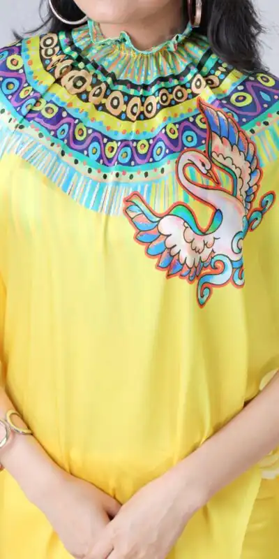 ST 1102 Yellow Color Japan Satin Digital Print Work Saree Casual, Wedding, Festive, Events . Expected Delivery  4-6 Working Days @1849/- only      | Sarees, Bollywood Sarees, Creative Sarees, Designer Sarees, Embroidered Sarees, Ethnic Saree, Modern Digital sarees, Party Wear Sarees