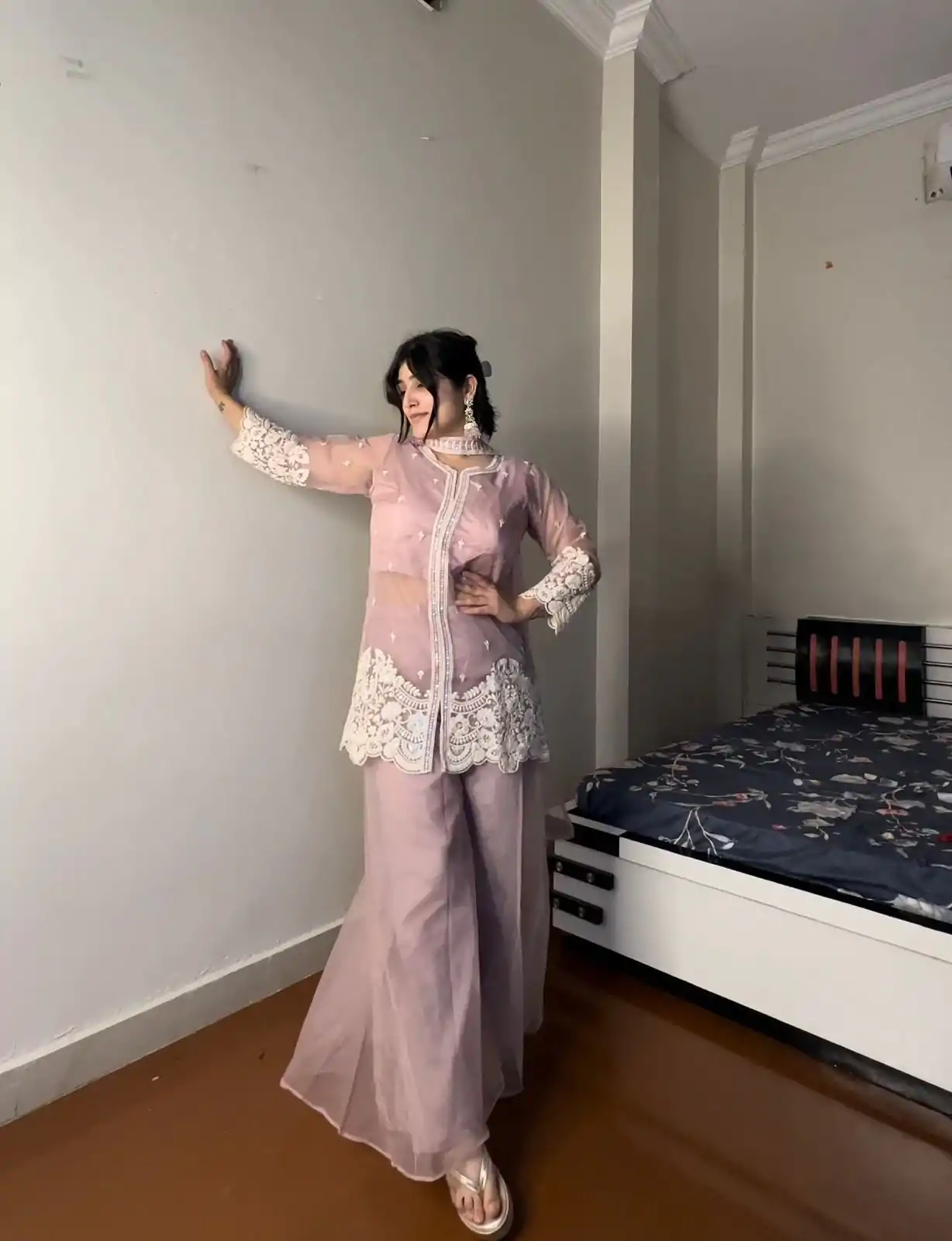 LG 1902 Pink Color Organza Sequence Work Indo-Western Suit Casual, Wedding, Party, Festive, Events Etc.4-6 Working Days@ 2049/-only | Jump Suits, Salwar suit, Designer Suits, Casual Suits, Creative suits, Palazzo Suits, Party Wear Suits, Patiala Suits, Straight Suits