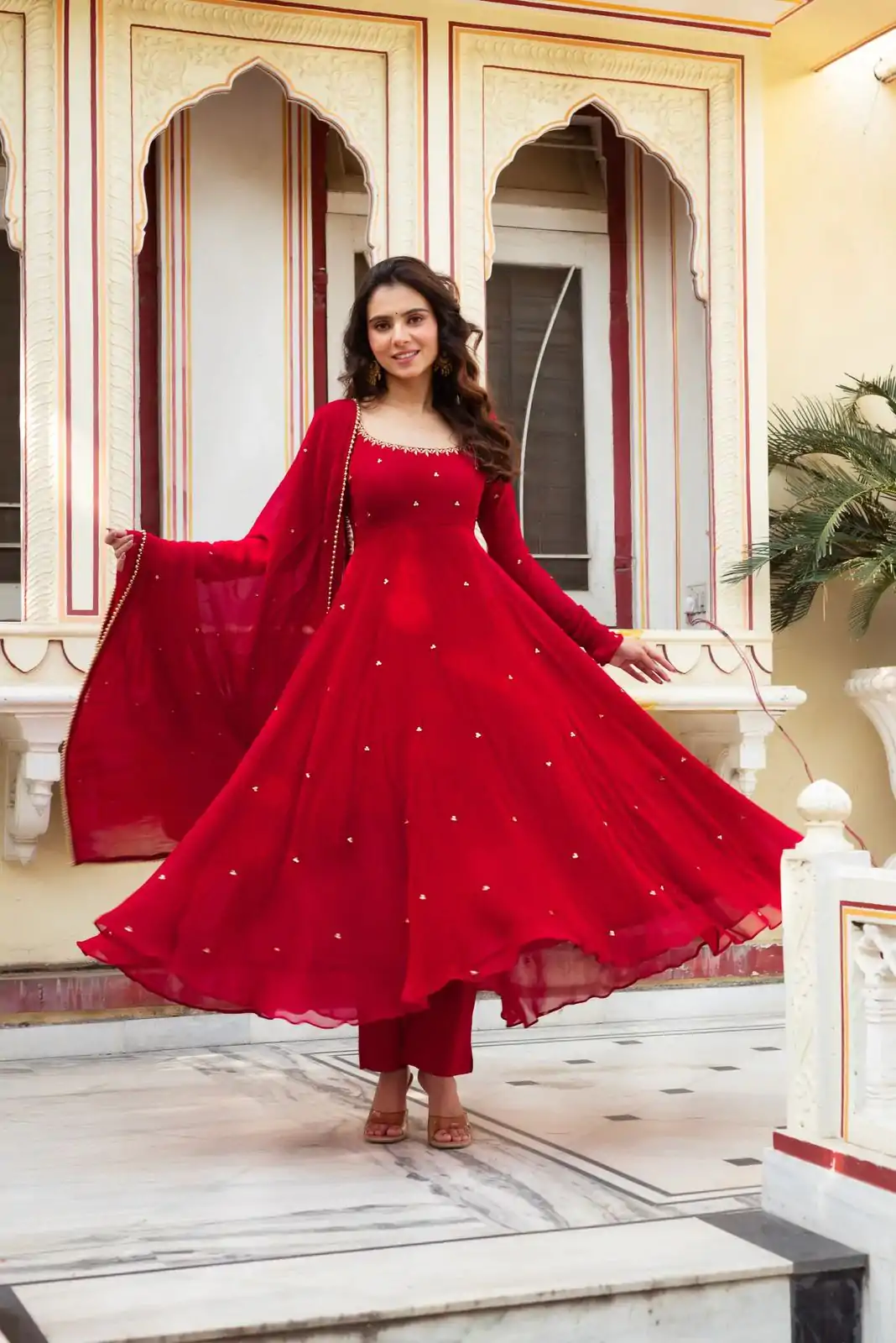 RTC 5857 Red Color Georgette Handwork Real Diamond Salwar Suit Casual, Wedding, Festive, Events . Expected Delivery  4-6 Working Days @2049/- only      | Jump Suits, Salwar suit, Designer Suits, Casual Suits, Creative suits, Palazzo Suits, Party Wear Suits, Patiala Suits, Straight Suits