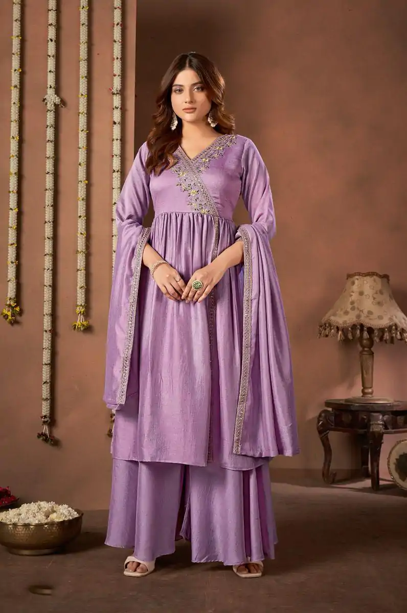 BE 316 Purple Color Vichitra Silk Embroidery Work Salwar Suit Casual, Wedding, Festive, Events . Expected Delivery  4-6 Working Days @2299/- only      | Jump Suits, Salwar suit, Designer Suits, Casual Suits, Creative suits, Palazzo Suits, Party Wear Suits, Patiala Suits, Straight Suits