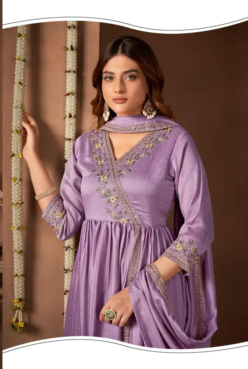 BE 316 Purple Color Vichitra Silk Embroidery Work Salwar Suit Casual, Wedding, Festive, Events . Expected Delivery  4-6 Working Days @2299/- only      | Jump Suits, Salwar suit, Designer Suits, Casual Suits, Creative suits, Palazzo Suits, Party Wear Suits, Patiala Suits, Straight Suits