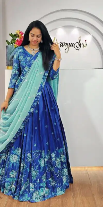 PC 506 Royal Blue Color Chinon Digital Print Lehenga Choli Casual, Wedding, Festive, Events . Expected Delivery  4-6 Working Days @2149/- only      | Lehenga, Bollywood Lehenga, Creative Lehenga, Designer Lehenga, Embroidered Lehenga, Party Wear Lehenga