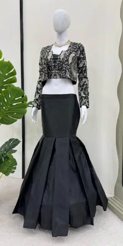 RTC 6488 Black Color Tapeta Silk Thread With Sequence Lehenga Choli Casual, Wedding, Party, Festive, Events Etc.4-6 Working Days @2149/- Only | Lehenga, Bollywood Lehenga, Creative Lehenga, Designer Lehenga, Embroidered Lehenga, Party Wear Lehenga