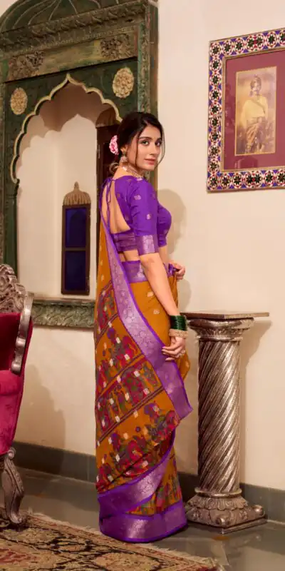 YNF 7031 Mustad Color Poly Cotton Kalamkari Print Saree Casual, Wedding, Festive, Events . Expected Delivery 4-6 Working Days @1699/- only | Sarees, Bollywood Sarees, Creative Sarees, Designer Sarees, Embroidered Sarees, Ethnic Saree, Modern Digital sarees, Party Wear Sarees