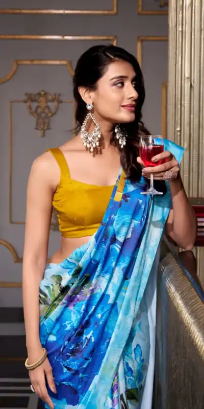 YNF 7026 Sky Blue Color Satin Silk Printed Saree Casual, Wedding, Festive, Events . Expected Delivery  4-6 Working Days @1599/- only                                                                                                                                           | Sarees, Bollywood Sarees, Creative Sarees, Designer Sarees, Embroidered Sarees, Ethnic Saree, Modern Digital sarees, Party Wear Sarees