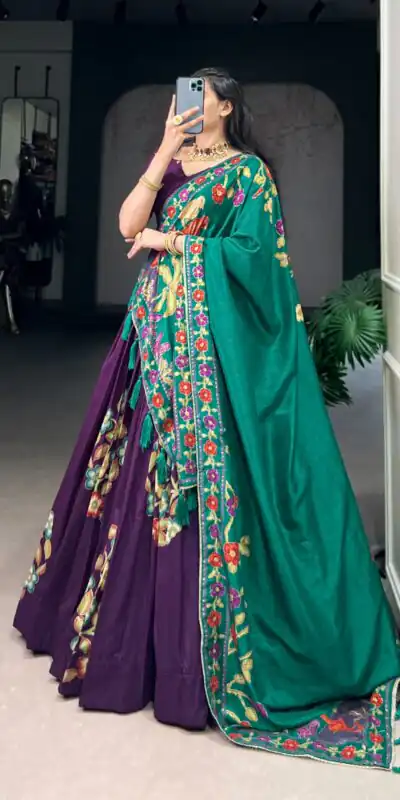 LNB 1239 Purple Color Tushar Silk Printed Foil Work Lehenga Choli Casual, Wedding, Party, Festive, Events Etc.4-6 Working Days@ 2249/-only | Lehenga, Bollywood Lehenga, Creative Lehenga, Designer Lehenga, Embroidered Lehenga, Party Wear Lehenga