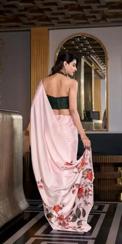 YNF 7026 White Color Satin Silk Printed Saree Casual, Wedding, Festive, Events . Expected Delivery  4-6 Working Days @1599/- only                                                                                                                                           | Sarees, Bollywood Sarees, Creative Sarees, Designer Sarees, Embroidered Sarees, Ethnic Saree, Modern Digital sarees, Party Wear Sarees