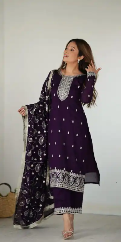 KB 276 Purple Color Rangoli Silk Sequence Jari Work Salwar Suit Casual, Wedding, Party, Festive, Events Etc.4-6 Working Days@ 2049/-only | Jump Suits, Salwar suit, Designer Suits, Casual Suits, Creative suits, Palazzo Suits, Party Wear Suits, Patiala Suits, Straight Suits