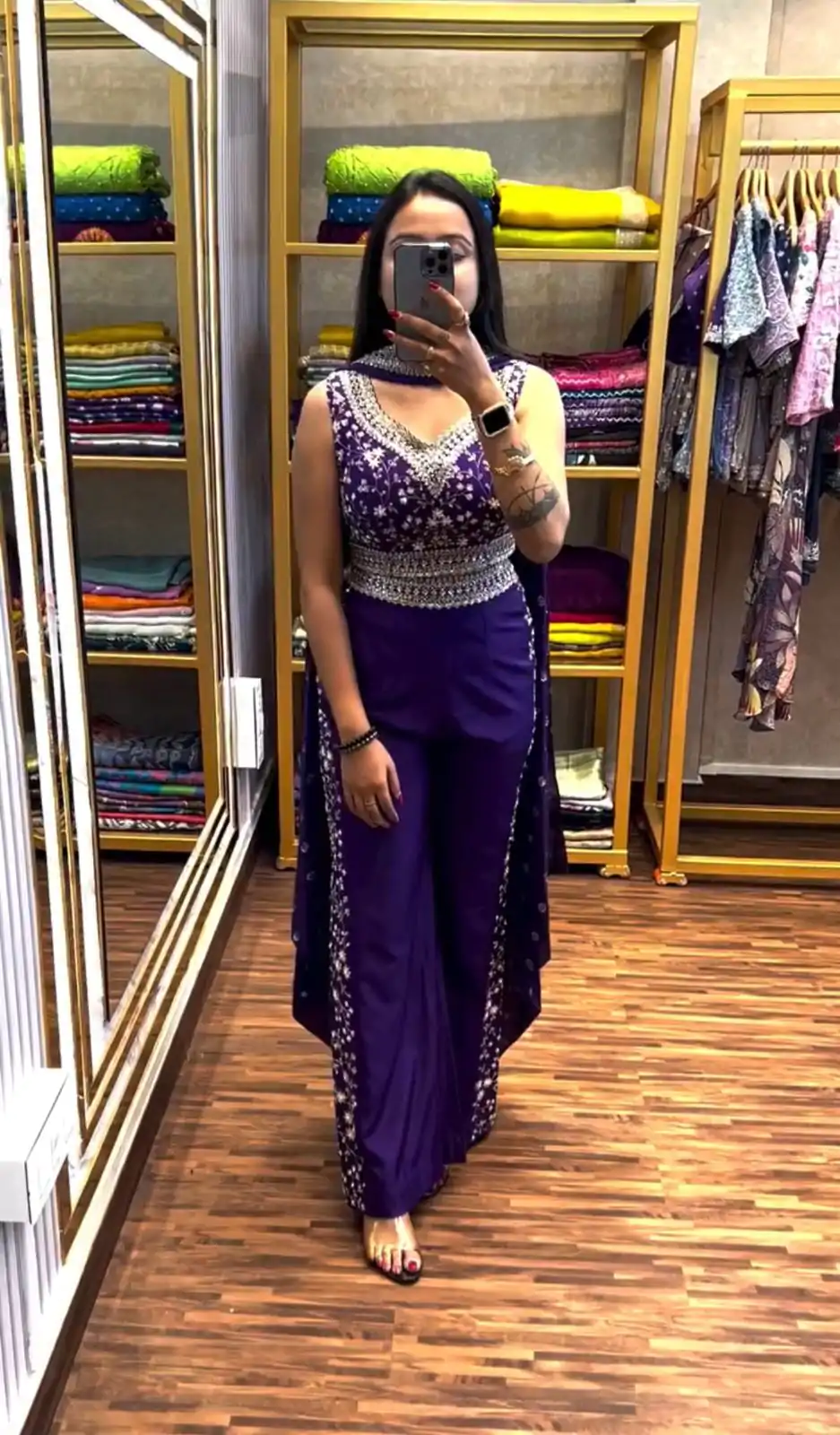 ST 1089 Purple Color Chinon Embroidery Work Salwar Suit Casual, Wedding, Festive, Events . Expected Delivery  4-6 Working Days @1999/- only      | Jump Suits, Salwar suit, Designer Suits, Casual Suits, Creative suits, Palazzo Suits, Party Wear Suits, Patiala Suits, Straight Suits