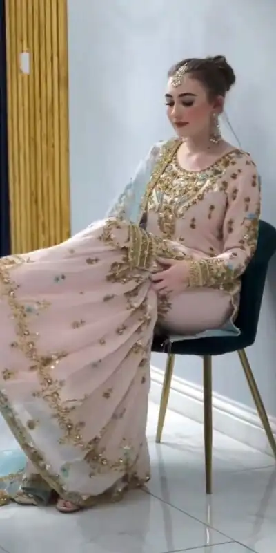VLM 170 Baby Pink color Foix Georgette Embroidery Salwar Suit Casual, Wedding, Party, Festive, Events . Expected Delivery 4-6 Working Days @2199/- | Jump Suits, Salwar suit, Designer Suits, Casual Suits, Creative suits, Palazzo Suits, Party Wear Suits, Patiala Suits, Straight Suits