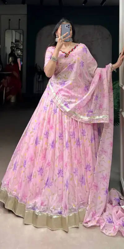 LNB 1716 Baby Pink Color Tabby Silk Floral Print Embossed Design Lace Lehenga Choli Wedding, Party, Festive, Events Etc. Delivery 4-6 Working Days Rs 2499 | Lehenga, Bollywood Lehenga, Creative Lehenga, Designer Lehenga, Embroidered Lehenga, Party Wear Lehenga