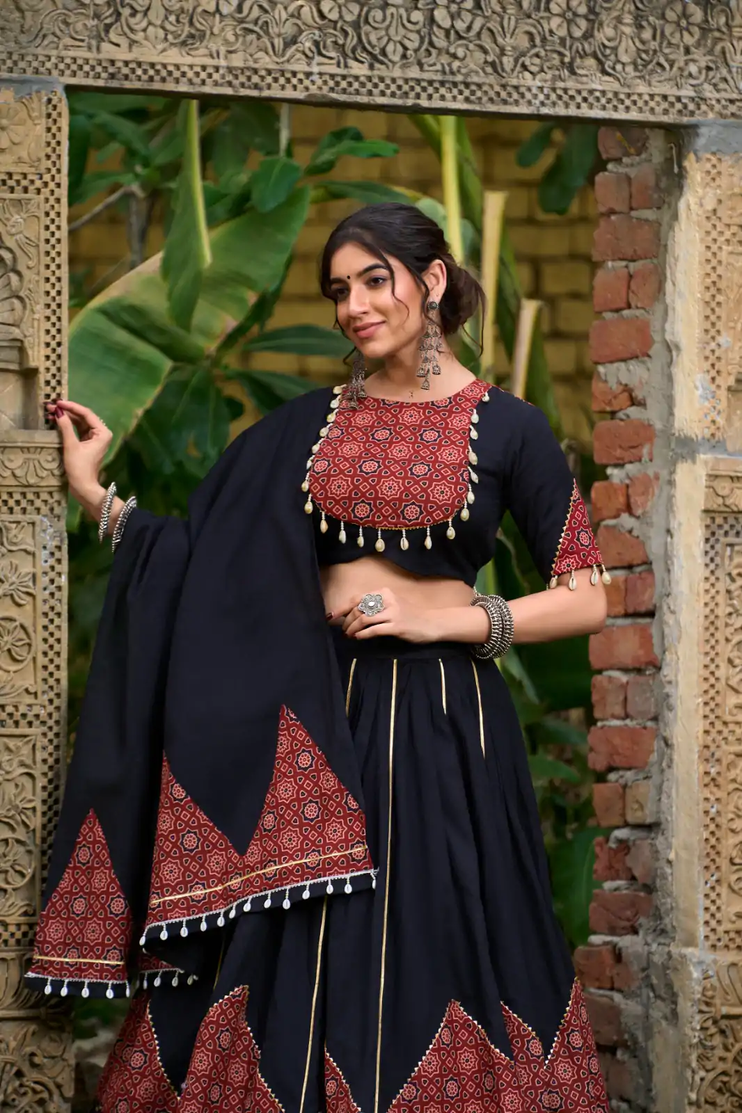 LNB 1671 Black Color Pure Cotton Plain Printed Mirror Work Gota Patti Lehenga Choli Wedding, Party, Festive, Events Etc. Delivery 4-6 Working Days Rs 3999 | Lehenga, Bollywood Lehenga, Creative Lehenga, Designer Lehenga, Embroidered Lehenga, Party Wear Lehenga