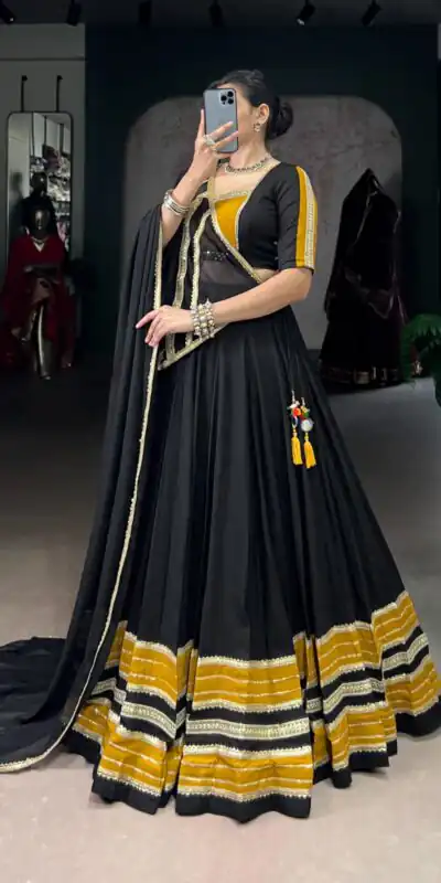 LNB 1621 Black Color Rayon Sequins Lace With Gota Patti Lace Touch Up Lehenga Choli Wedding, Party, Festive, Events Etc. Delivery 4-6 Working Days Rs 4399 | Lehenga, Bollywood Lehenga, Creative Lehenga, Designer Lehenga, Embroidered Lehenga, Party Wear Lehenga