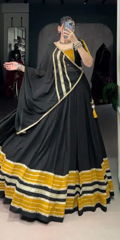 LNB 1621 Black Color Rayon Sequins Lace With Gota Patti Lace Touch Up Lehenga Choli Wedding, Party, Festive, Events Etc. Delivery 4-6 Working Days Rs 4399 | Lehenga, Bollywood Lehenga, Creative Lehenga, Designer Lehenga, Embroidered Lehenga, Party Wear Lehenga