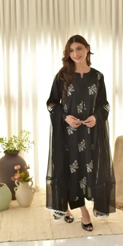 LG 1951 Black Color Roman Silk Embroidery Work On Front Side Salwar Suit Casual, Wedding, Festive, Events . Expected Delivery  4-6 Working Days @1999/- only      | Jump Suits, Salwar suit, Designer Suits, Casual Suits, Creative suits, Palazzo Suits, Party Wear Suits, Patiala Suits, Straight Suits