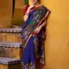 YNF 7048 Blue Color Polyester Chanderi Kalamkari Weaving Work Saree Casual, Wedding, Festive, Events . Expected Delivery  4-6 Working Days @1499/- only                                | Sarees, Bollywood Sarees, Creative Sarees, Designer Sarees, Embroidered Sarees, Ethnic Saree, Modern Digital sarees, Party Wear Sarees