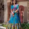LNB 1236 Firozi Color Tasar Silk Kalamkari Print With Foil Work Lehenga Choli Wedding, Party, Festive, Events Etc. Delivery 4-6 Working Days Rs 2449 | Lehenga, Bollywood Lehenga, Creative Lehenga, Designer Lehenga, Embroidered Lehenga, Party Wear Lehenga