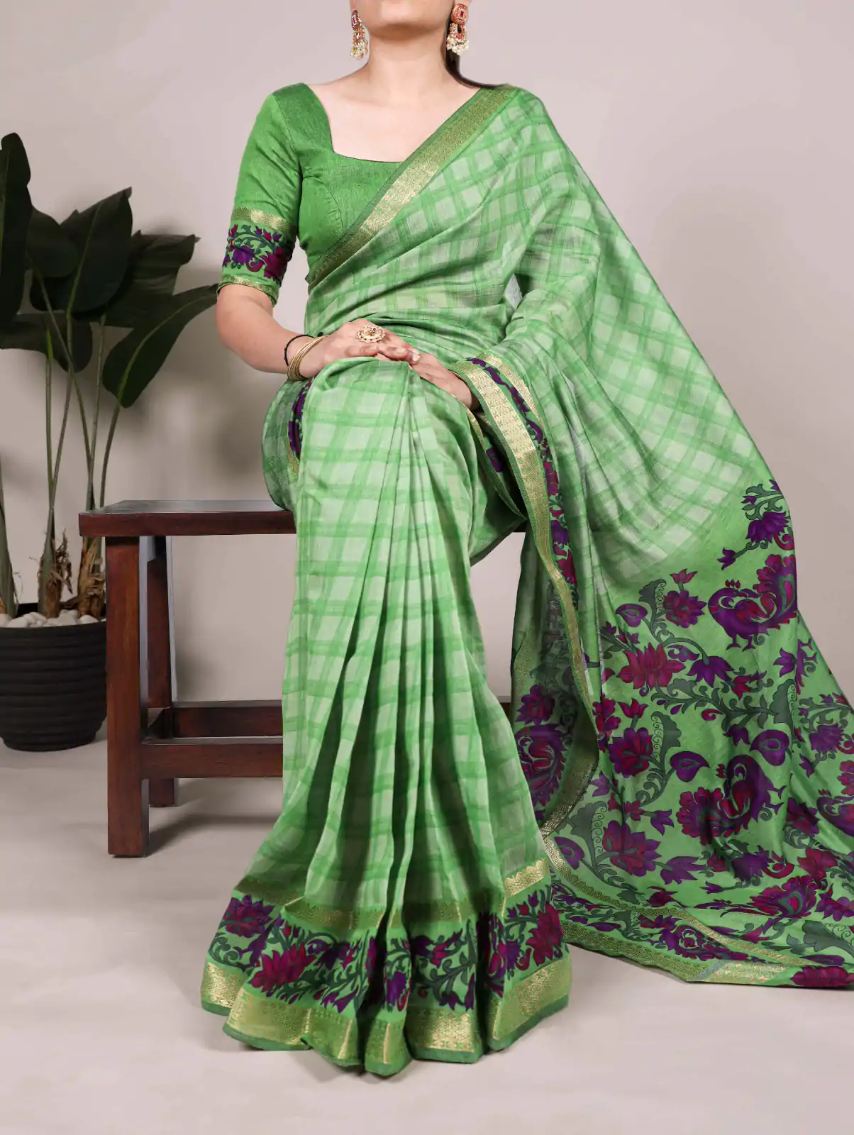 YNF 7035 Green Color Polyester Chanderi Printed Zari Weaving Work Saree Casual, Wedding, Festive, Events . Expected Delivery  4-6 Working Days @1549/- only                                                                                | Sarees, Bollywood Sarees, Creative Sarees, Designer Sarees, Embroidered Sarees, Ethnic Saree, Modern Digital sarees, Party Wear Sarees