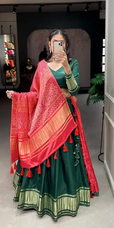 LNB 1653 Green Color Gaji Silk Dyeing With Lagdi patta Lehenga Choli Wedding, Party, Festive, Events Etc. Delivery 4-6 Working Days Rs 3499 | Lehenga, Bollywood Lehenga, Creative Lehenga, Designer Lehenga, Embroidered Lehenga, Party Wear Lehenga
