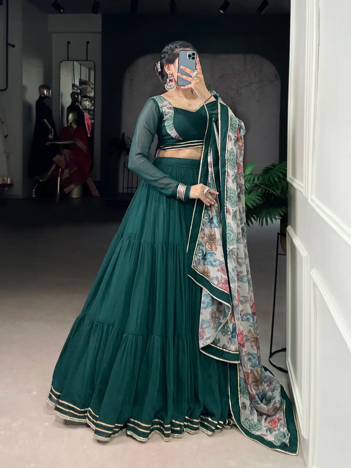 LNB 1710 Green Color Marble Lace Touch Up Canvas Lehenga Choli Wedding, Party, Festive, Events Etc. Delivery 4-6 Working Days Rs 3099 | Lehenga, Bollywood Lehenga, Creative Lehenga, Designer Lehenga, Embroidered Lehenga, Party Wear Lehenga
