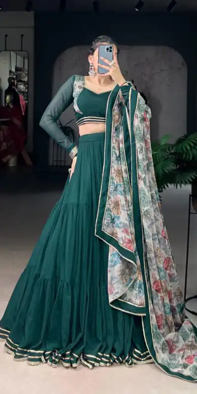 LNB 1710 Green Color Marble Lace Touch Up Canvas Lehenga Choli Wedding, Party, Festive, Events Etc. Delivery 4-6 Working Days Rs 3099 | Lehenga, Bollywood Lehenga, Creative Lehenga, Designer Lehenga, Embroidered Lehenga, Party Wear Lehenga