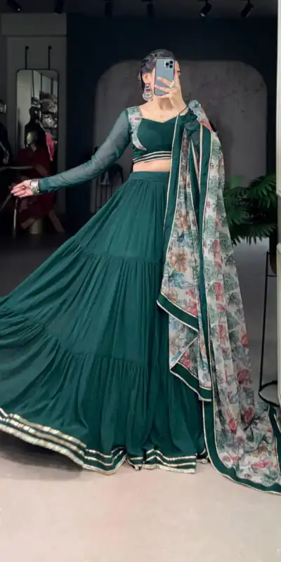 LNB 1710 Green Color Marble Lace Touch Up Canvas Lehenga Choli Wedding, Party, Festive, Events Etc. Delivery 4-6 Working Days Rs 3099 | Lehenga, Bollywood Lehenga, Creative Lehenga, Designer Lehenga, Embroidered Lehenga, Party Wear Lehenga
