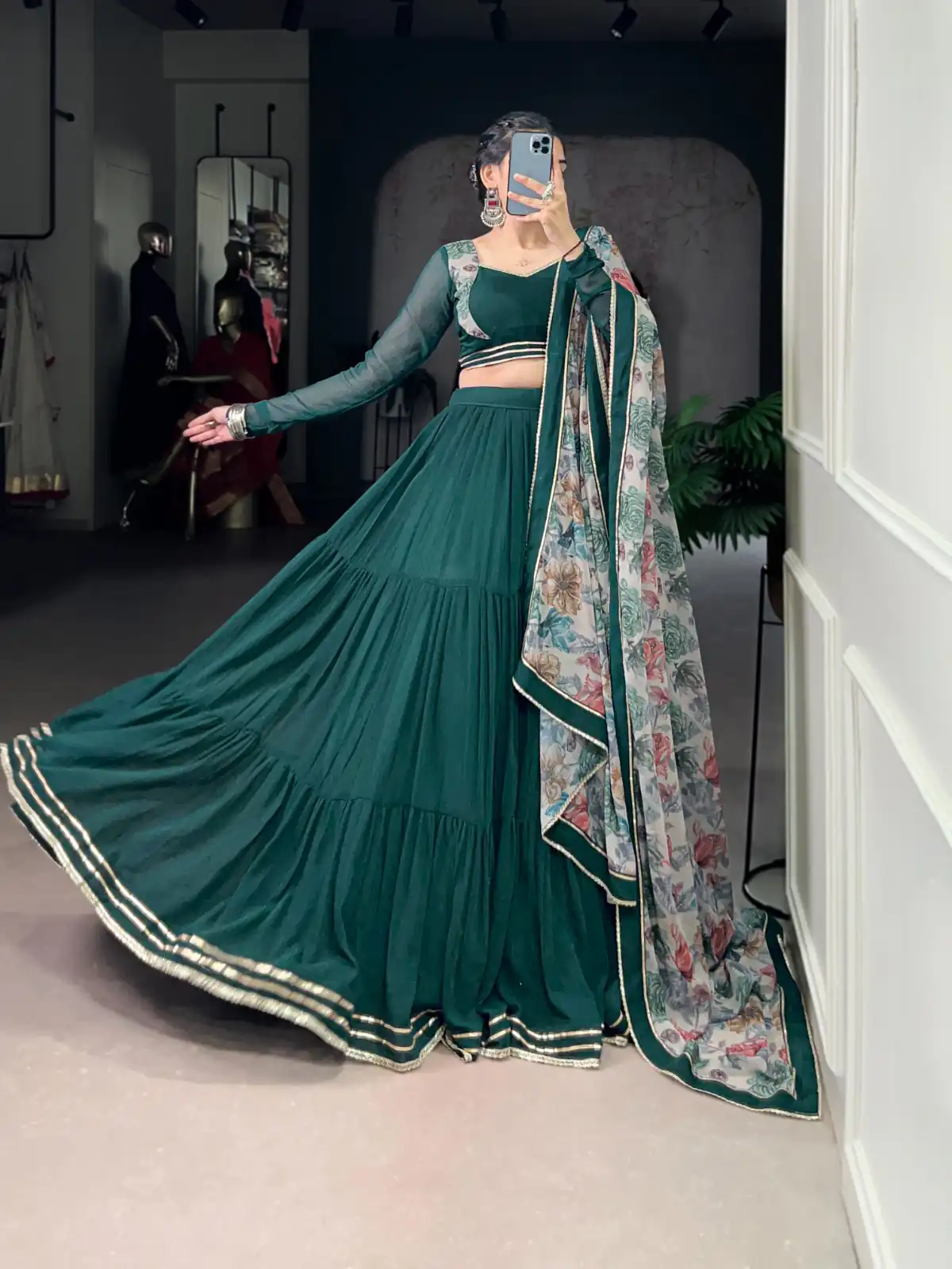 LNB 1710 Green Color Marble Lace Touch Up Canvas Lehenga Choli Wedding, Party, Festive, Events Etc. Delivery 4-6 Working Days Rs 3099 | Lehenga, Bollywood Lehenga, Creative Lehenga, Designer Lehenga, Embroidered Lehenga, Party Wear Lehenga