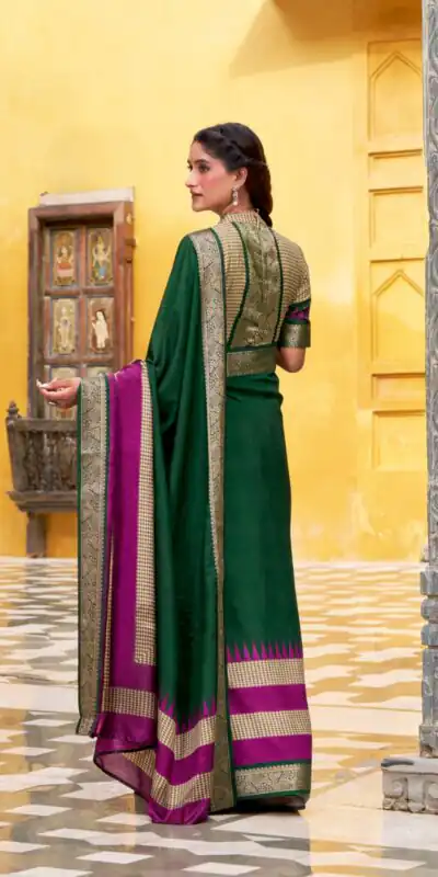 YNF 7049 Green Color Poly Cotton Printed With Zari Weaving Work Saree Casual, Wedding, Festive, Events . Expected Delivery  4-6 Working Days @1699/- only                                                                                | Sarees, Bollywood Sarees, Creative Sarees, Designer Sarees, Embroidered Sarees, Ethnic Saree, Modern Digital sarees, Party Wear Sarees