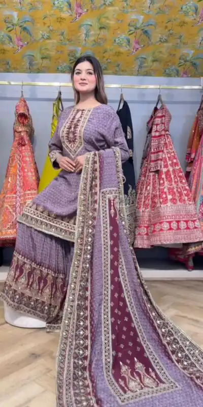 LG 1995 Lavender Color Chinon Digital Print Mirror Work Salwar Suit Casual, Wedding, Festive, Events . Expected Delivery  4-6 Working Days @1999/- only      | Jump Suits, Salwar suit, Designer Suits, Casual Suits, Creative suits, Palazzo Suits, Party Wear Suits, Patiala Suits, Straight Suits