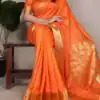 YNF 7903 Light Orange Color Raw Silk Zari Weaving Work Saree Casual, Wedding, Festive, Events . Expected Delivery  4-6 Working Days @1699/- only                                                                                | Sarees, Bollywood Sarees, Creative Sarees, Designer Sarees, Embroidered Sarees, Ethnic Saree, Modern Digital sarees, Party Wear Sarees