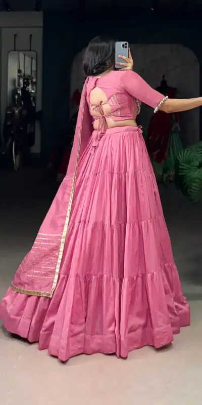 LNB 1609 Light Pink Color Pure Chanderi Plain Lehenga Choli Wedding, Party, Festive, Events Etc. Delivery 4-6 Working Days Rs 2999 | Lehenga, Bollywood Lehenga, Creative Lehenga, Designer Lehenga, Embroidered Lehenga, Party Wear Lehenga