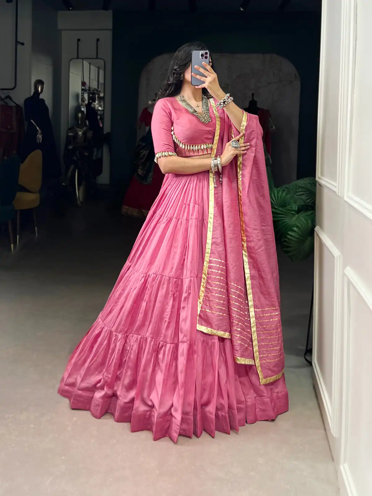 LNB 1609 Light Pink Color Pure Chanderi Plain Lehenga Choli Wedding, Party, Festive, Events Etc. Delivery 4-6 Working Days Rs 2999 | Lehenga, Bollywood Lehenga, Creative Lehenga, Designer Lehenga, Embroidered Lehenga, Party Wear Lehenga