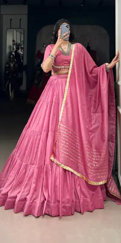 LNB 1609 Light Pink Color Pure Chanderi Plain Lehenga Choli Wedding, Party, Festive, Events Etc. Delivery 4-6 Working Days Rs 2999 | Lehenga, Bollywood Lehenga, Creative Lehenga, Designer Lehenga, Embroidered Lehenga, Party Wear Lehenga