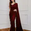 DF 3312 Maroon Color Faux Georgette 5mm Sequence Embroidery Work Saree Casual, Wedding, Festive, Events . Expected Delivery  4-6 Working Days @1899/- only                                                 | Sarees, Bollywood Sarees, Creative Sarees, Designer Sarees, Embroidered Sarees, Ethnic Saree, Modern Digital sarees, Party Wear Sarees