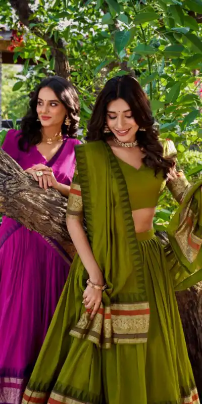 LNB 1902 Mehndi Color Chanderi Plain With Zari Weaving Work Lehenga Choli Wedding, Party, Festive, Events Etc. Delivery 4-6 Working Days Rs 2099 | Lehenga, Bollywood Lehenga, Creative Lehenga, Designer Lehenga, Embroidered Lehenga, Party Wear Lehenga