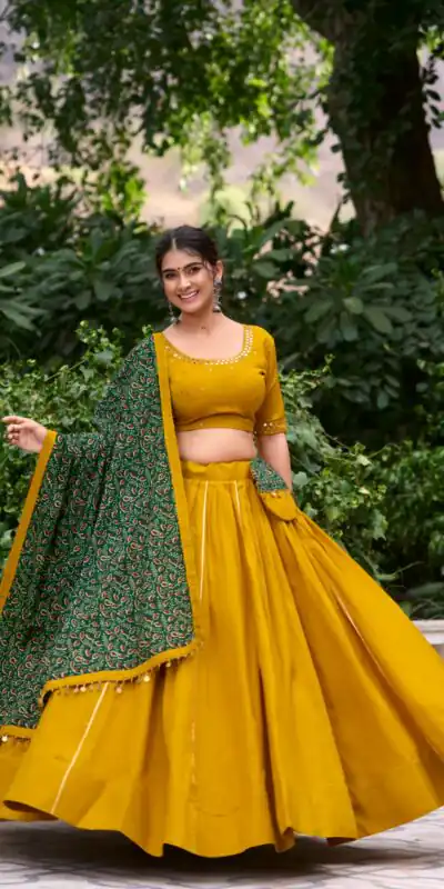 LNB 1697 Mustard Color Pure Cotton Plain With Gota Patti Touch Up Lehenga Choli Wedding, Party, Festive, Events Etc. Delivery 4-6 Working Days Rs 3499 | Lehenga, Bollywood Lehenga, Creative Lehenga, Designer Lehenga, Embroidered Lehenga, Party Wear Lehenga