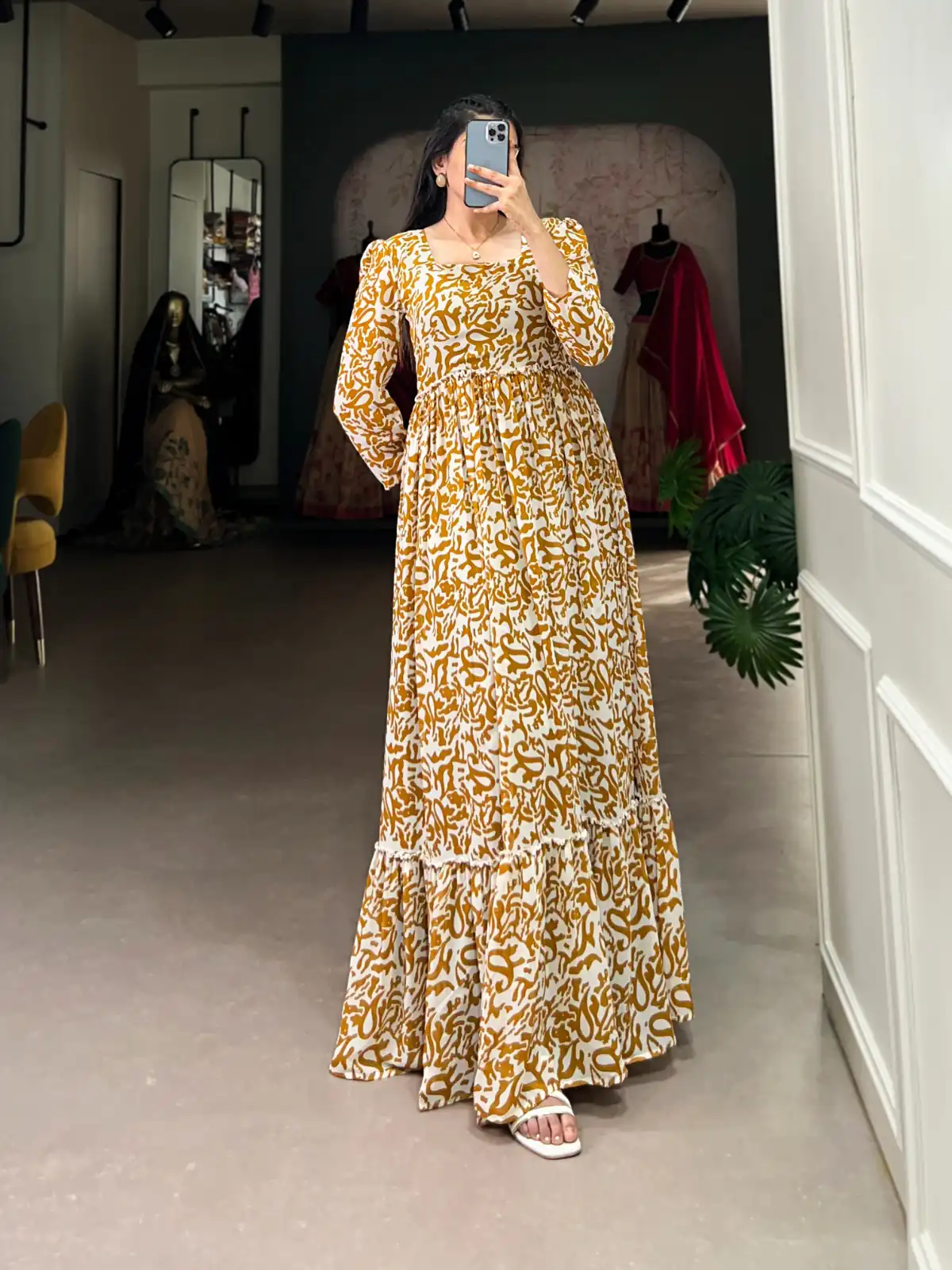 YNF 5016 Mustard Color Georgette Plain Sequins Embroidery Lace Gown Casual, Wedding, Festive, Events . Expected Delivery  4-6 Working Days @1599/- only      | Gowns, Bollywood Gowns, Creative Gowns, Designer Gowns, Embroidered Gowns, Party Wear Gowns